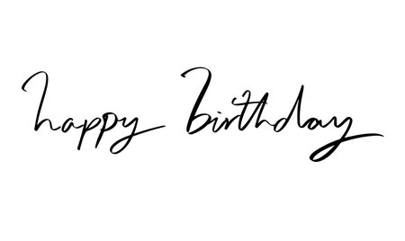happy birthday text font calligraphy hand written lettering script black color object icon happy birthday to you party event celebration festival happy birthday present happy birthday surprise eventのイラスト素材