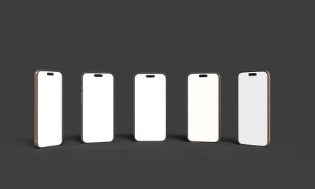 smartphone mobile object tablet mockup device display white color isolate frame technology electronic blank empty telephone mockup present advertisement education network smartphone mobile marketingの写真素材