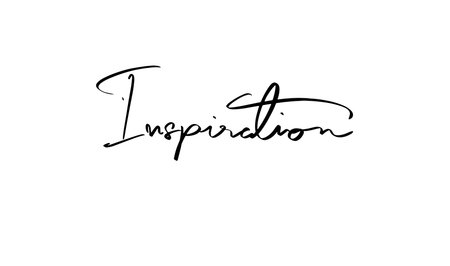 Inspiration text font calligraphy hand written lettering script black color object icon inspiration motivation success idea quotes innovation positive inspiration modern business lifestyle print happyのイラスト素材
