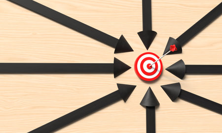 strategy dartboard arrow black color sign symbol strategy business success goal target competition challenge achievement management planning skill innovation strategy dartboard vision winner businessの写真素材