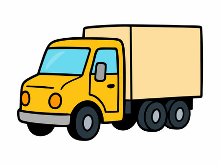 Colorful cartoon truck illustration, vectorのイラスト素材