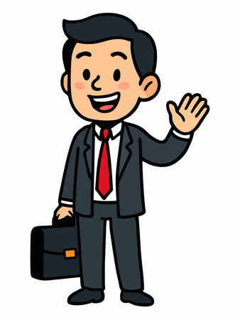 Cartoon illustration of an office worker.のイラスト素材