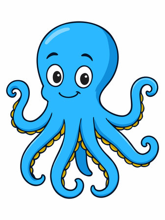 Cute cartoon octopus illustrationのイラスト素材