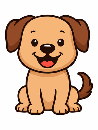 Cute cartoon puppy illustrationのイラスト素材