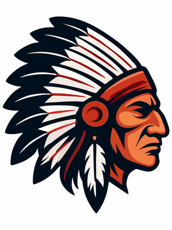 Illustration of Indian mascot logoのイラスト素材