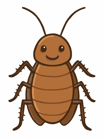 Cute cockroach cartoon character illustrationのイラスト素材