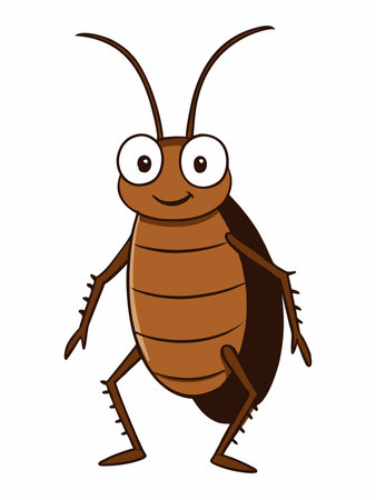 Cute cockroach cartoon character illustrationのイラスト素材