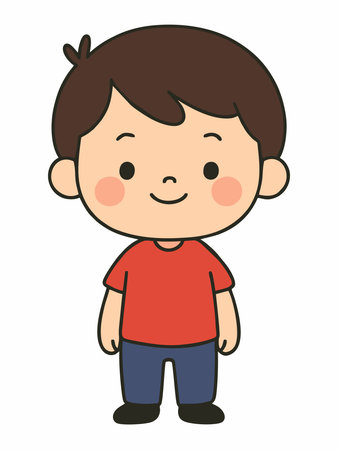 Cute boy cartoon charactersのイラスト素材