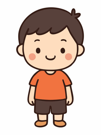 Cute boy cartoon charactersのイラスト素材