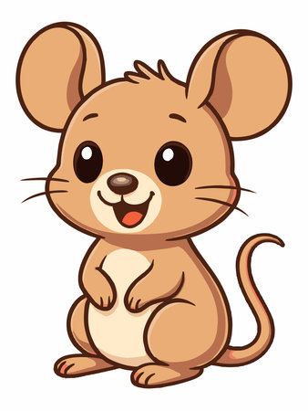 Cute cartoon mouse character illustrationのイラスト素材
