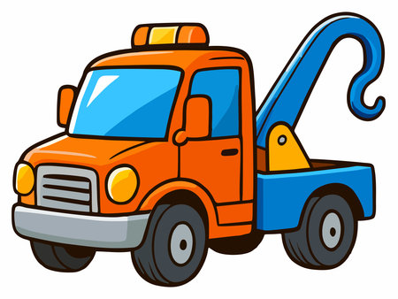 Cute cartoon tow truckのイラスト素材