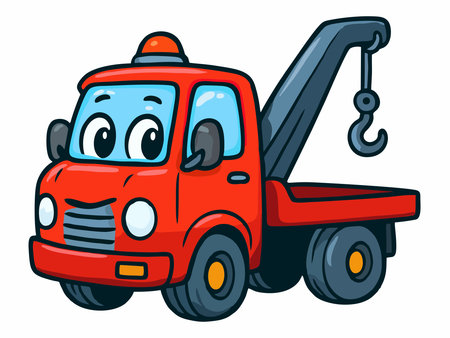 Cute cartoon tow truckのイラスト素材