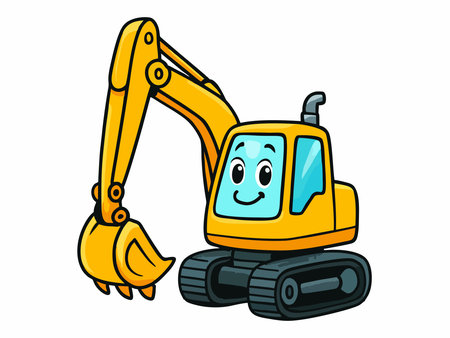 Excavator construction vehicle illustrationのイラスト素材