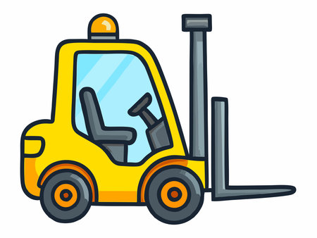 Modern industrial forklift illustrationのイラスト素材