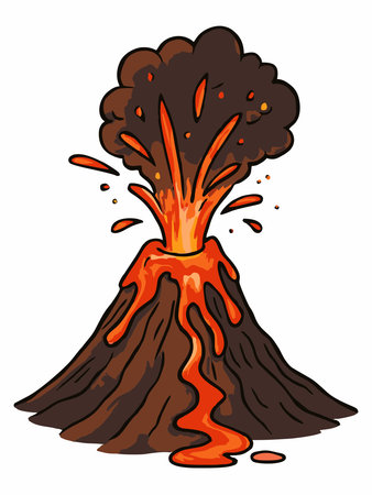 Illustration of a volcanic eruptionのイラスト素材