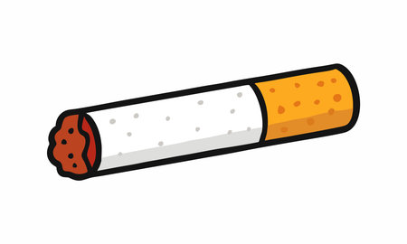 Cartoon illustration of a lit cigaretteのイラスト素材