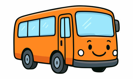 Cartoon illustration of a public transport bus