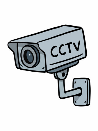 Illustration of a security CCTV cameraのイラスト素材