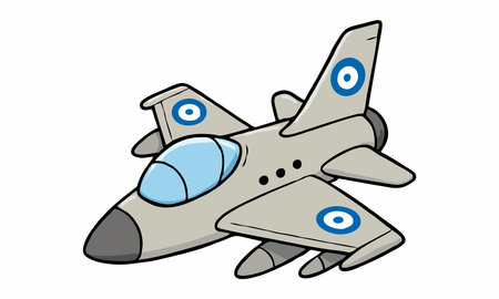 Fighter jet cartoon illustrationのイラスト素材