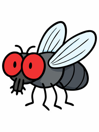 Cartoon illustration of a flyのイラスト素材