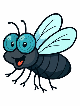 Cartoon illustration of a flyのイラスト素材