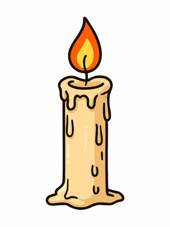 Cartoon illustration of a burning candleのイラスト素材