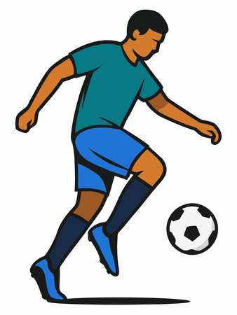 Vector illustration of a soccer playerのイラスト素材