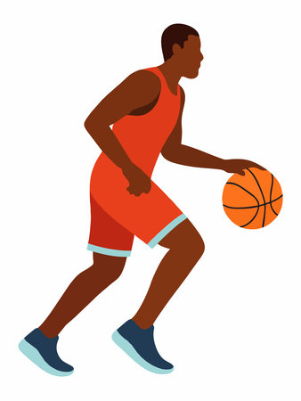 Vector illustration of playing basketballのイラスト素材