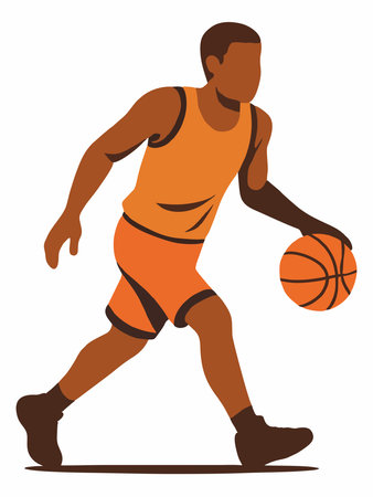 Vector illustration of playing basketballのイラスト素材