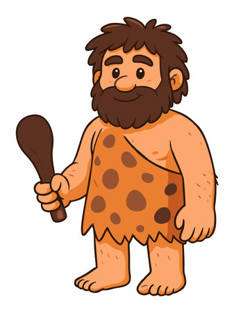 Cartoon illustration of a caveman or person from the stone ageのイラスト素材