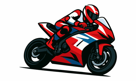MotoGP racer vector illustrationのイラスト素材