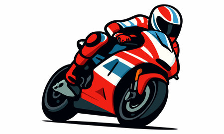 MotoGP racer vector illustrationのイラスト素材