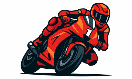 MotoGP racer vector illustrationのイラスト素材