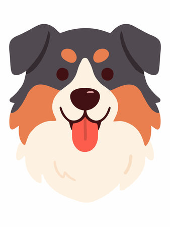 Cute cartoon dog face vector illustrationのイラスト素材