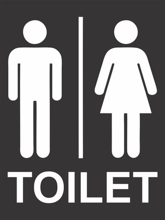 Toilet sign icon, men's and women's toilet symbolのイラスト素材