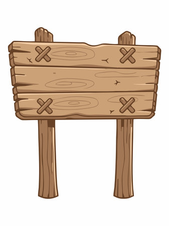 Illustration of a wooden road signのイラスト素材