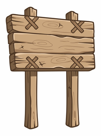 Illustration of a wooden road signのイラスト素材