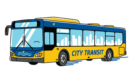 Illustration of a modern city busのイラスト素材