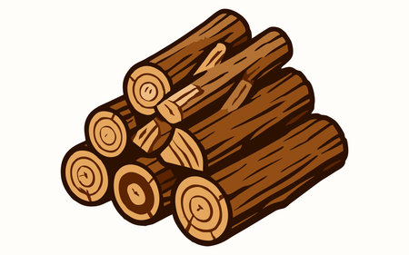 Illustration of a Stack of Wooden Blocks on a White Backgroundのイラスト素材