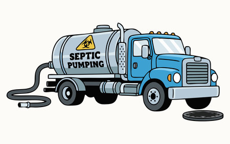 Septic Tank Truck Vector Illustrationのイラスト素材
