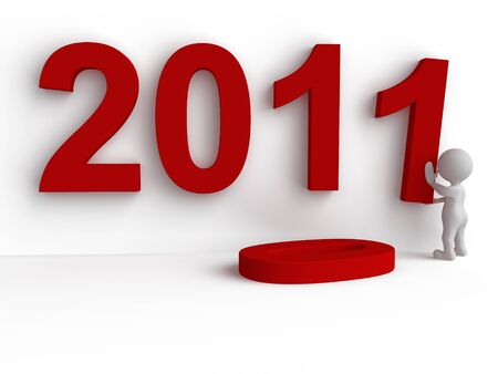 3d New year concept on white backgroundの写真素材