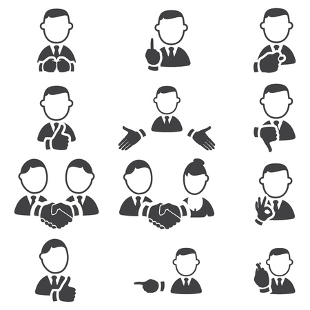 Set of gesture iconsのイラスト素材