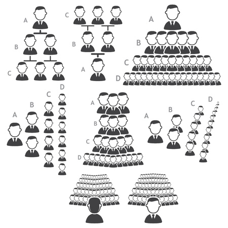Set of hierarchy iconsのイラスト素材