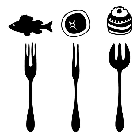 Set of cutlery iconsのイラスト素材