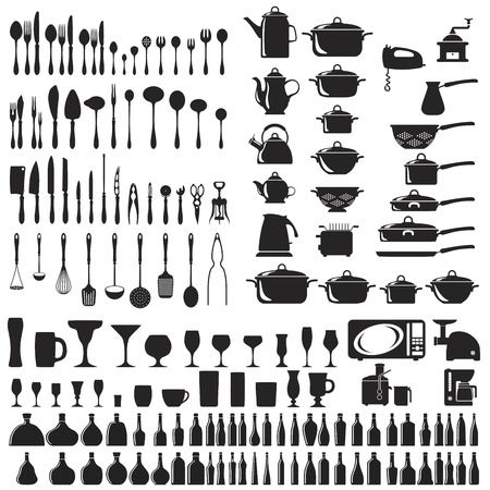 Set of cutlery iconsのイラスト素材