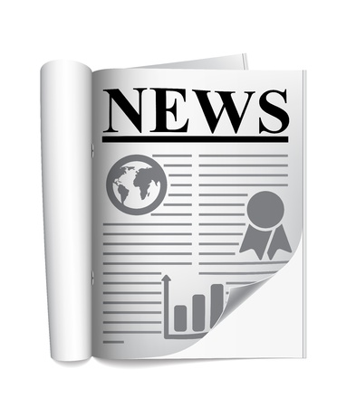 Newspaper on a white background のイラスト素材
