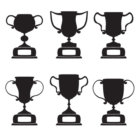 Black trophy and awards icons setのイラスト素材