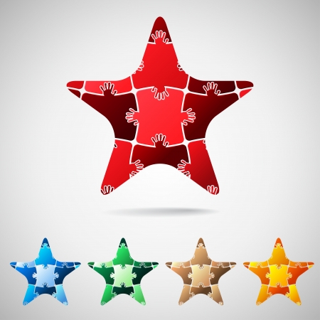 Star from puzzle piecesのイラスト素材