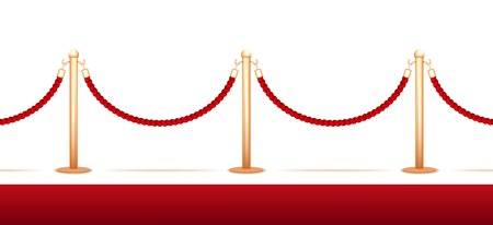 Barrier rope isolated on a white backgroundのイラスト素材