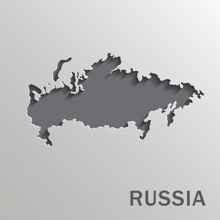 Vector paper russia map on a white backgroundのイラスト素材